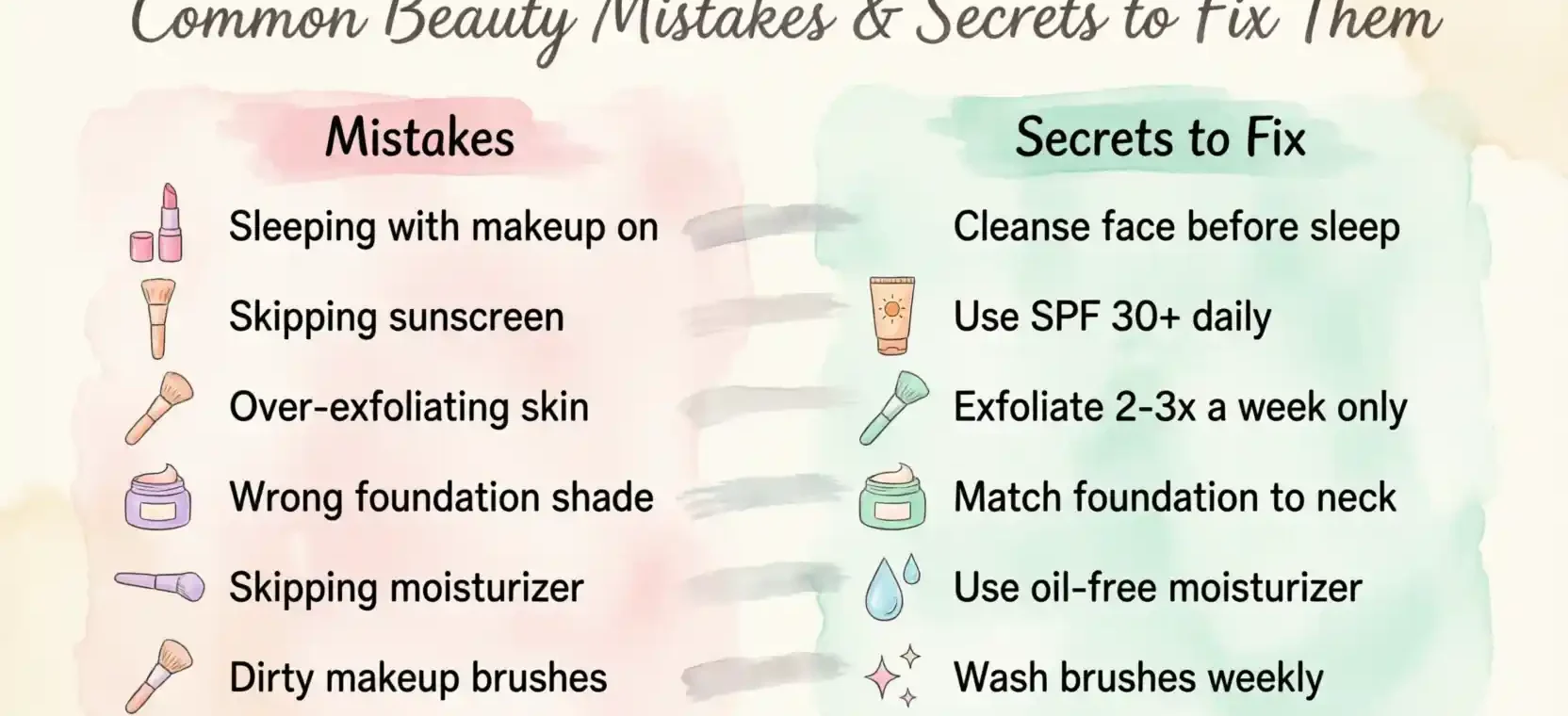 Common Beauty Mistakes Women Make and Secrets to Fix