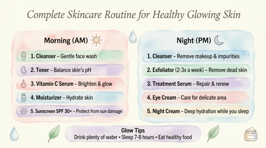 Complete Skincare Routine for Healthy Glowing Guide
