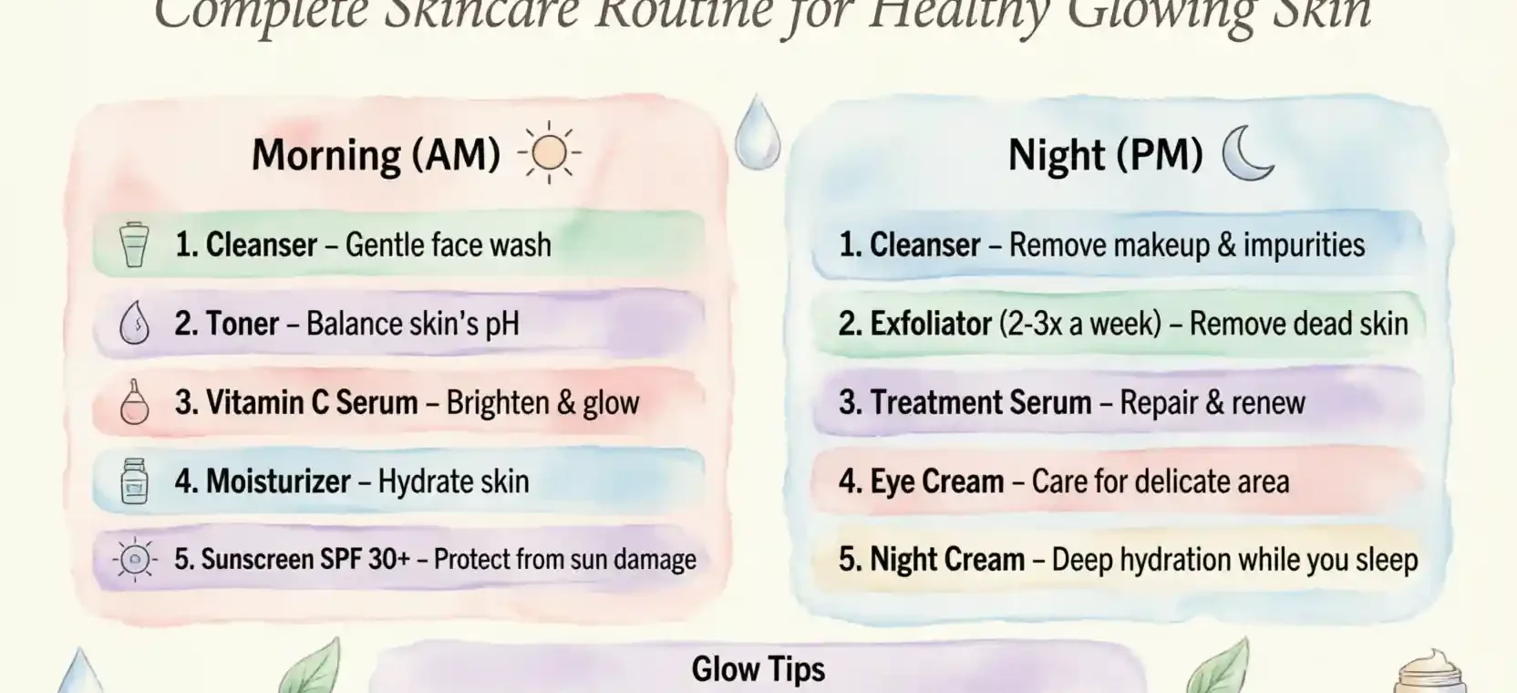 Complete Skincare Routine for Healthy Glowing Guide