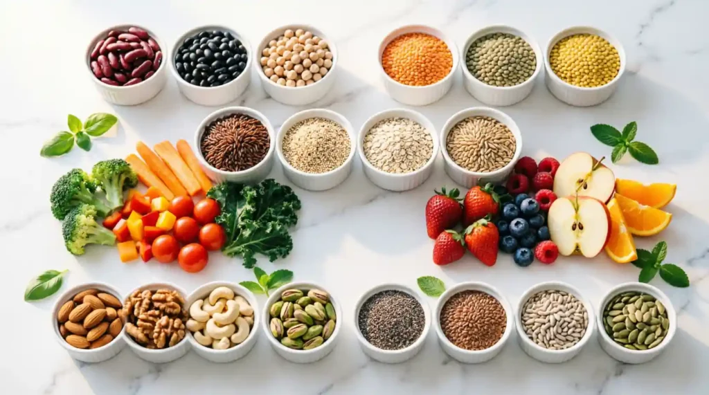 Beans Lentils Whole grains Vegetables Fruits Nuts Seeds.best product in the world for health