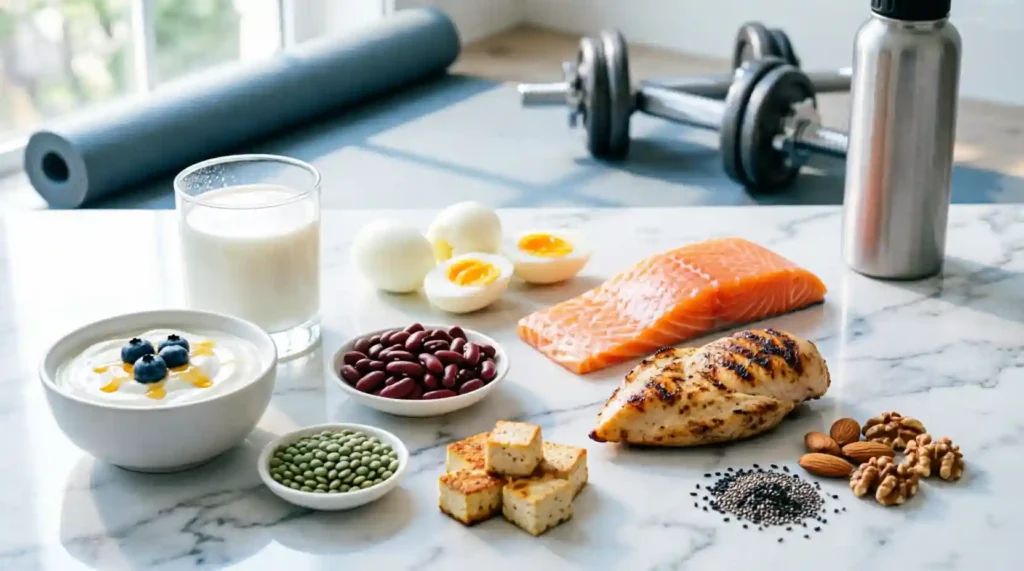 Eggs Fish Poultry Yogurt Milk Beans Lentils Soy foods Nuts and seeds People with active lifestyles