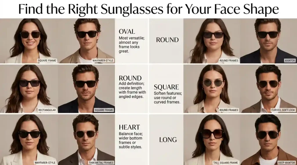 best sunglasses frames for different face shapes