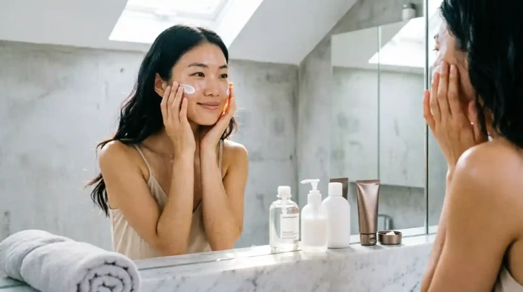 Morning skincare routine for girls