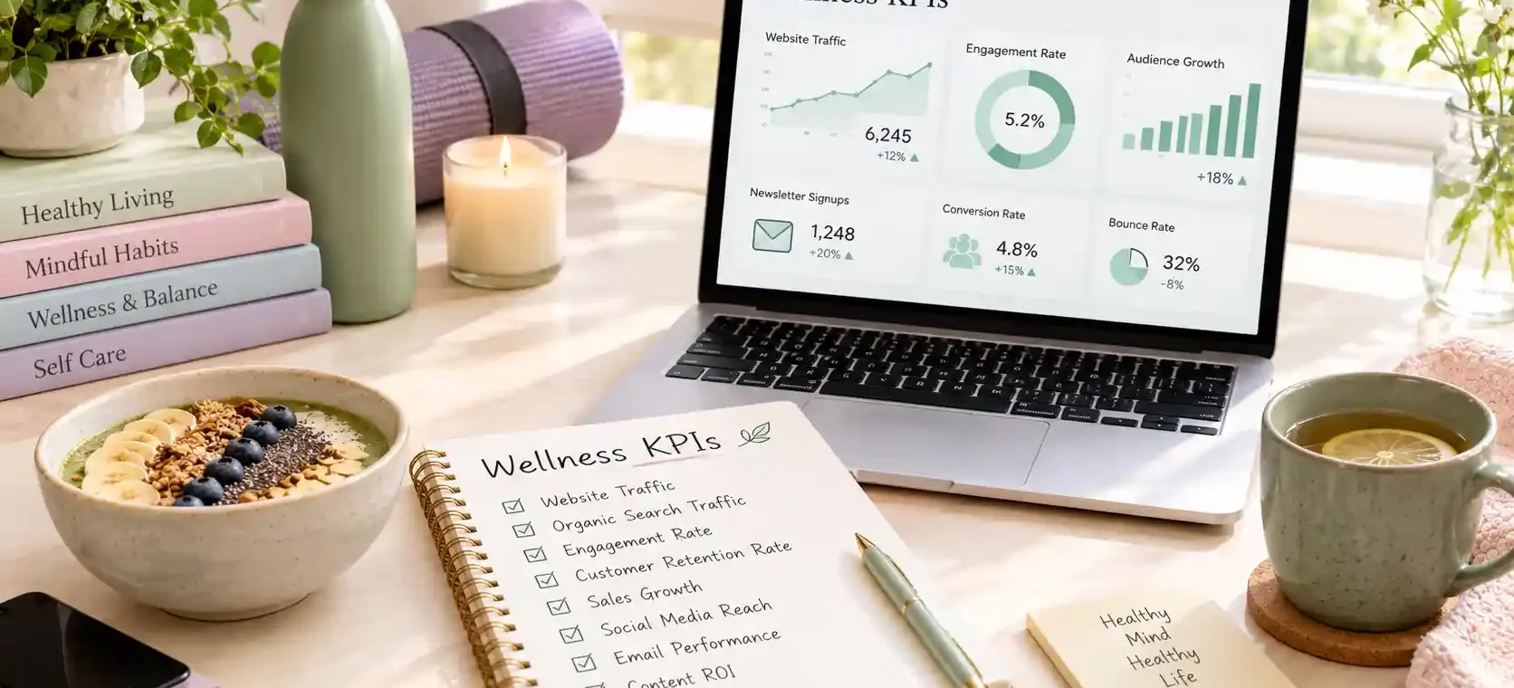 Wellness KPIs and website performance metrics
