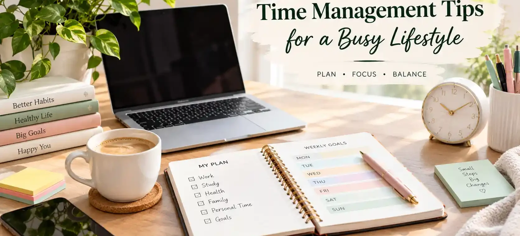 Time management planner for a busy lifestyle
