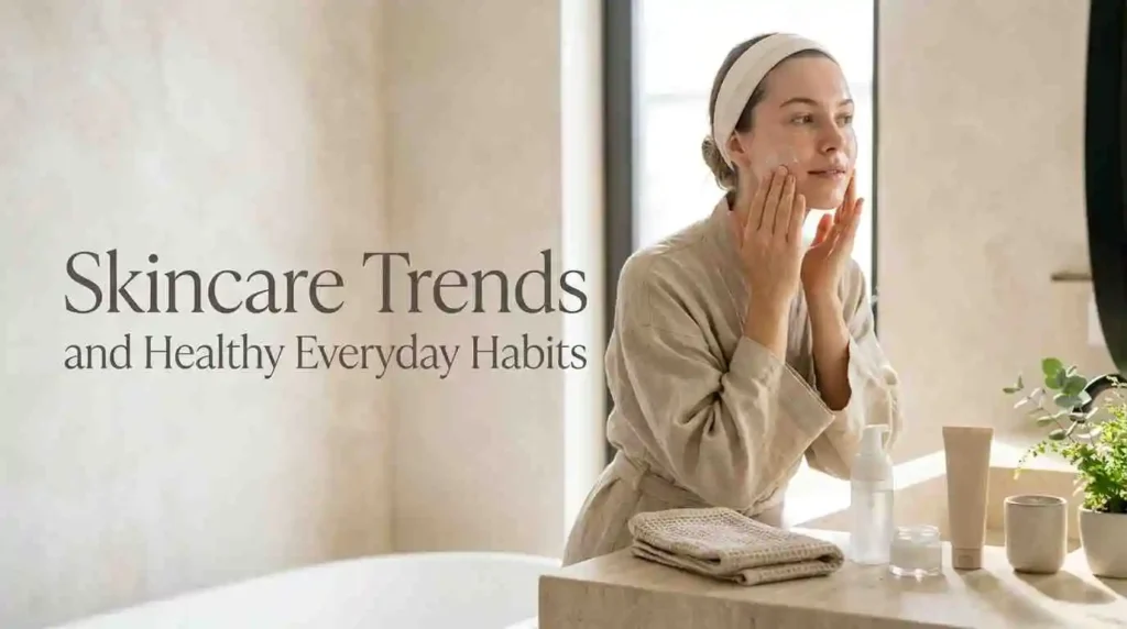 Woman applying moisturiser as part of a simple skincare routine